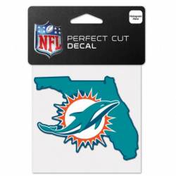 Miami Dolphins Home State Florida - 4x4 Die Cut Decal