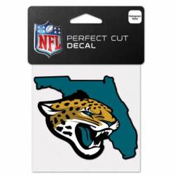 Jacksonville Jaguars Home State Florida - 4x4 Die Cut Decal