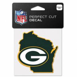 Green Bay Packers Home State Wisconsin - 4x4 Die Cut Decal