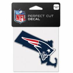 New England Patriots Home State Massachusetts - 4x4 Die Cut Decal