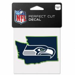 Seattle Seahawks Home State Washington - 4x4 Die Cut Decal