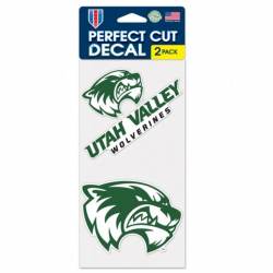 Utah Valley University Wolverines - Set of Two 4x4 Die Cut Decals