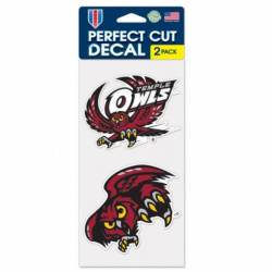 Temple University Owls - Set of Two 4x4 Die Cut Decals