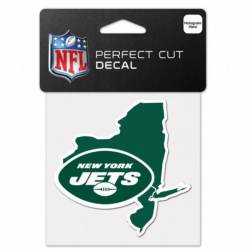 New York Jets Home State New York - 4x4 Die Cut Decal