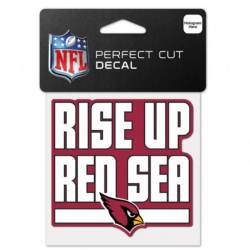 Arizona Cardinals Rise Up Red Sea Slogan - 4x4 Die Cut Decal