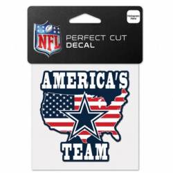 Dallas Cowboys America's Team Slogan - 4x4 Die Cut Decal