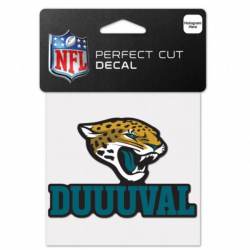 Jacksonville Jaguars Duuuval Slogan - 4x4 Die Cut Decal