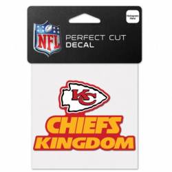 Kansas City Chiefs Kingdom Slogan - 4x4 Die Cut Decal