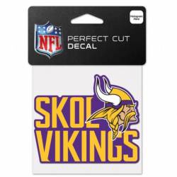 Minnesota Vikings SKOL Vikings Slogan - 4x4 Die Cut Decal