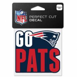 New England Patriots Go Pats Slogan - 4x4 Die Cut Decal