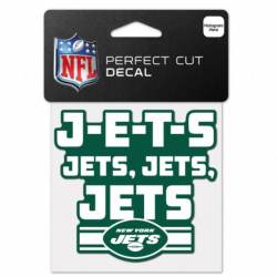 New York Jets J-E-T-S Jets Jets Jets Slogan - 4x4 Die Cut Decal