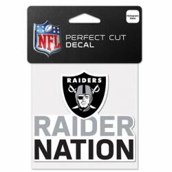 Las Vegas Raiders Raider Nation Slogan - 4x4 Die Cut Decal