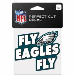 Philadelphia Eagles Fly Eagles Fly Slogan - 4x4 Die Cut Decal