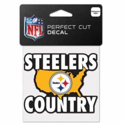 Pittsburgh Steelers Country Slogan - 4x4 Die Cut Decal
