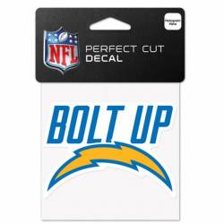 Los Angeles Chargers 2020 Logo Bolt Up Slogan - 4x4 Die Cut Decal