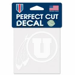 University Of Utah Utes - 4x4 White Die Cut Decal