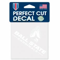 Ball State University Cardinals - 4x4 White Die Cut Decal