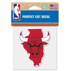 Chicago Bulls Home State Illinois - 4x4 Die Cut Decal
