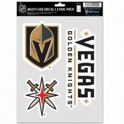Vegas Golden Knights - Sheet Of 3 Fan Pack Stickers