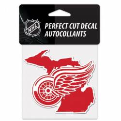 Detroit Red Wings Home State Michigan - 4x4 Die Cut Decal