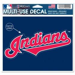 Cleveland Indians Wordmark Script Logo - 4.5x5.75 Die Cut Multi Use Ultra Decal