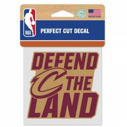 Cleveland Cavaliers 2022 Logo Defend The Land Slogan - 4x4 Die Cut Decal