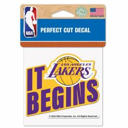 Los Angeles Lakers It Begins Slogan - 4x4 Die Cut Decal