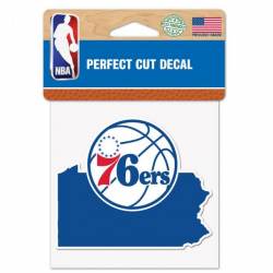 Philadelphia 76ers Home State Pennsylvania - 4x4 Die Cut Decal