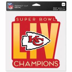 Kansas City Chiefs Super Bowl LIV Champions 2020 - 8x8 Full Color Die Cut Decal