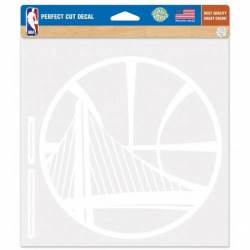 Golden State Warriors Basketball Outline - 8x8 White Die Cut Decal