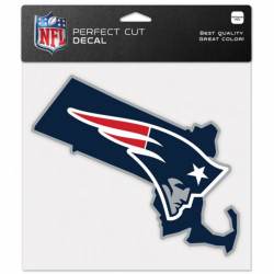 New England Patriots Home State Massachusetts - 8x8 Full Color Die Cut Decal