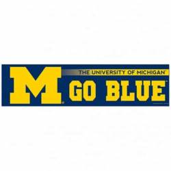 University Of Michigan Wolverines Go Blue - 3x12 Bumper Sticker Strip