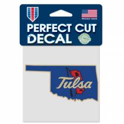 University Of Tulsa Golden Hurricane Home State Oklahoma - 4x4 Die Cut Decal