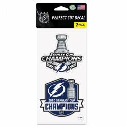 Tampa Bay Lightning 2020 Stanley Cup Champions - Set of Two 4x4 Die Cut Decals