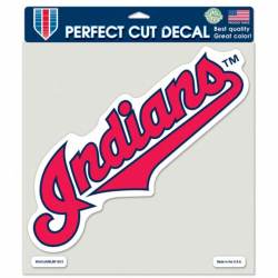 Cleveland Indians Script Logo - 8x8 Full Color Die Cut Decal