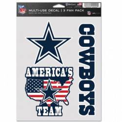 Dallas Cowboys - Sheet Of 3 Fan Pack Stickers
