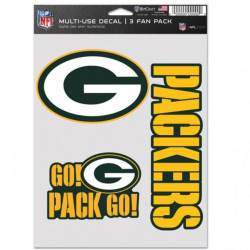 Green Bay Packers - Sheet Of 3 Fan Pack Stickers
