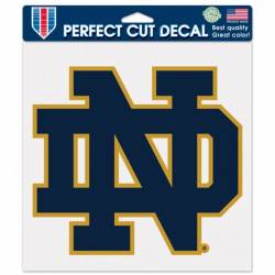 University Of Notre Dame Fighting Irish Blue On Gold - 8x8 Full Color Die Cut Decal