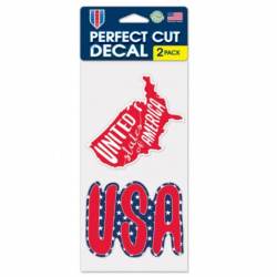United States Outline & USA - Set of Two 4x4 Die Cut Decals