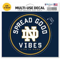 University Of Notre Dame Fighting Irish Life Is Good - 4.5x5.75 Die Cut Ultra Decal