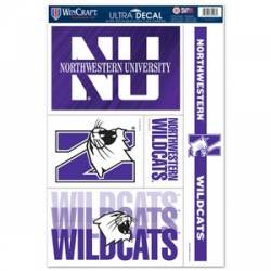 Northwestern University Wildcats - Set of 5 Ultra Decals
