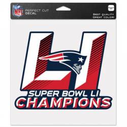 New England Patriots Super Bowl LI Champions - 8x8 Full Color Die Cut Decal