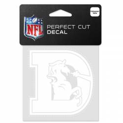 Denver Broncos Retro Logo - 4x4 White Die Cut Decal