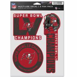 Tampa Bay Buccaneers 2021 Super Bowl Champions - Set Of 3 Sticker Sheet
