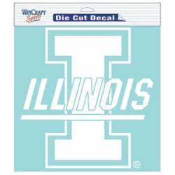 University Of Illinois Fighting Illini - 8x8 White Die Cut Decal