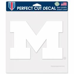 University Of Michigan Wolverines - 8x8 White Die Cut Decal