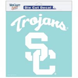 University Of Southern California USC Trojans - 8x8 White Die Cut Decal