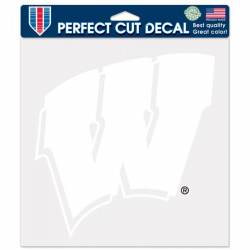 University Of Wisconsin Badgers - 8x8 White Die Cut Decal