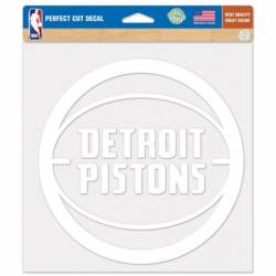 Detroit Pistons Logo - 8x8 White Die Cut Decal
