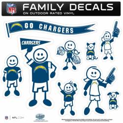 Los Angeles Chargers - Set Of 9 Family Sticker Sheet
